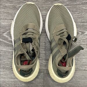 Adidas Olive and Cream Sneakers